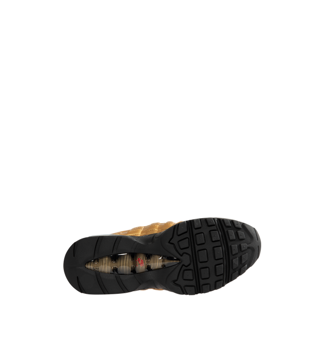 Image 4 of 5 - GOLD - NIKE Air Max 95 "Big Bubble" Sneaker featuring upper that combines synthetic leather with airy textiles for a layered, visible Max Air cushioning, flex grooves in the midsole and outsole, foam midsole and rubber outsole. 