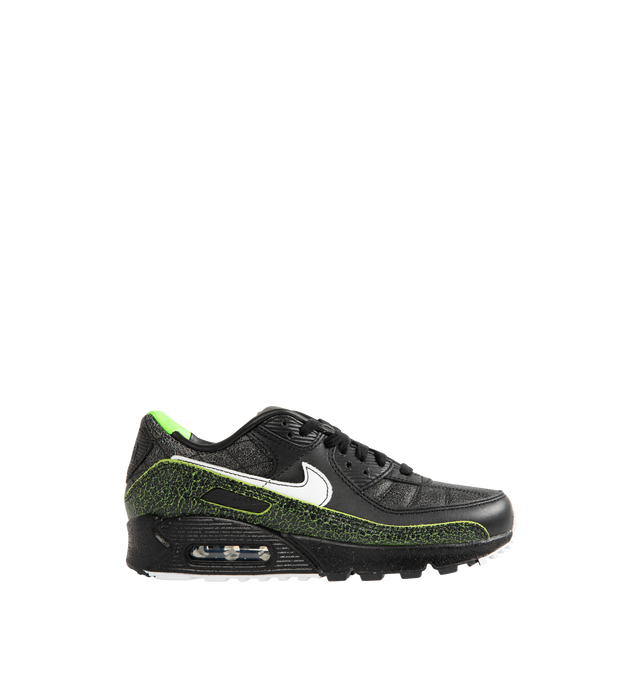 Image 1 of 5 - BLACK - NIKE Air Max 90 "Tiempo" Sneaker featuring Mad 90 Pack with four Air Max 90 designs inspired by classic Nike soccer cleats, Tiempo Edition, the "Tiempo" capsule blends soccer culture with an authentically Chinese punk rock spirit, diamond quilting, distressed overlays, plush and comfortable, Max Air cushioning, padded collar, foam midsole and rubber outsole.