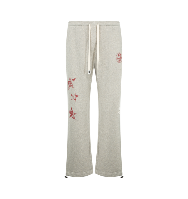 Image 1 of 3 - GREY - NAHMIAS Youth Enrichment Wide Sweatpant featuring elastic waist with drawstring, wide leg, relaxed fit, side pockets, back patch pocket and elastic hem. 100% cotton.