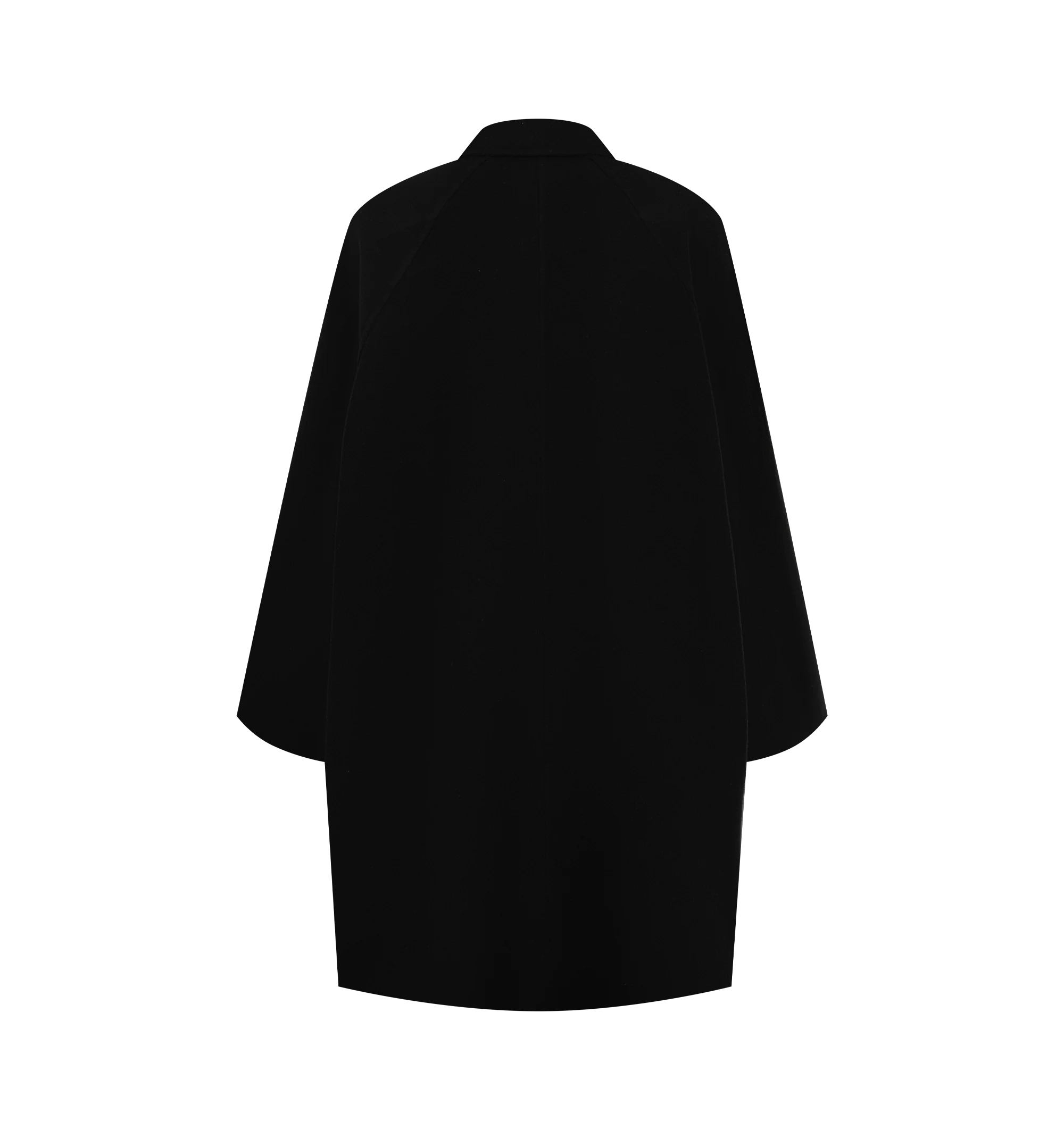 Image 2 of 3 - BLACK - The Row Women's Ina Coat is crafted from a luxurious wool blend with recycled cashmere and features an oversized A-line silhouette inspired by mid-century outerwear. Finished with a button-front closure and smooth silk lining, this designer coat combines exceptional Italian craftsmanship with timeless tailoring, creating an elegant outerwear staple for cooler seasons. Main Material: 75% Wool, 20% Nylon, 5% Recycled Cashmere. Lining: Silk. Made in Italy.