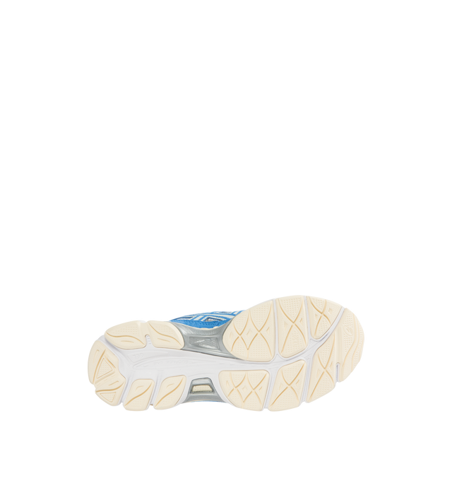 Image 4 of 5 - BLUE - ASICS GEL-NYC Polar Sneaker featuring lace up closure, layered upper construction, rearfoot and forefoot GEL technology, suede and synthetic and fabric upper, fabric lining and rubber sole. 