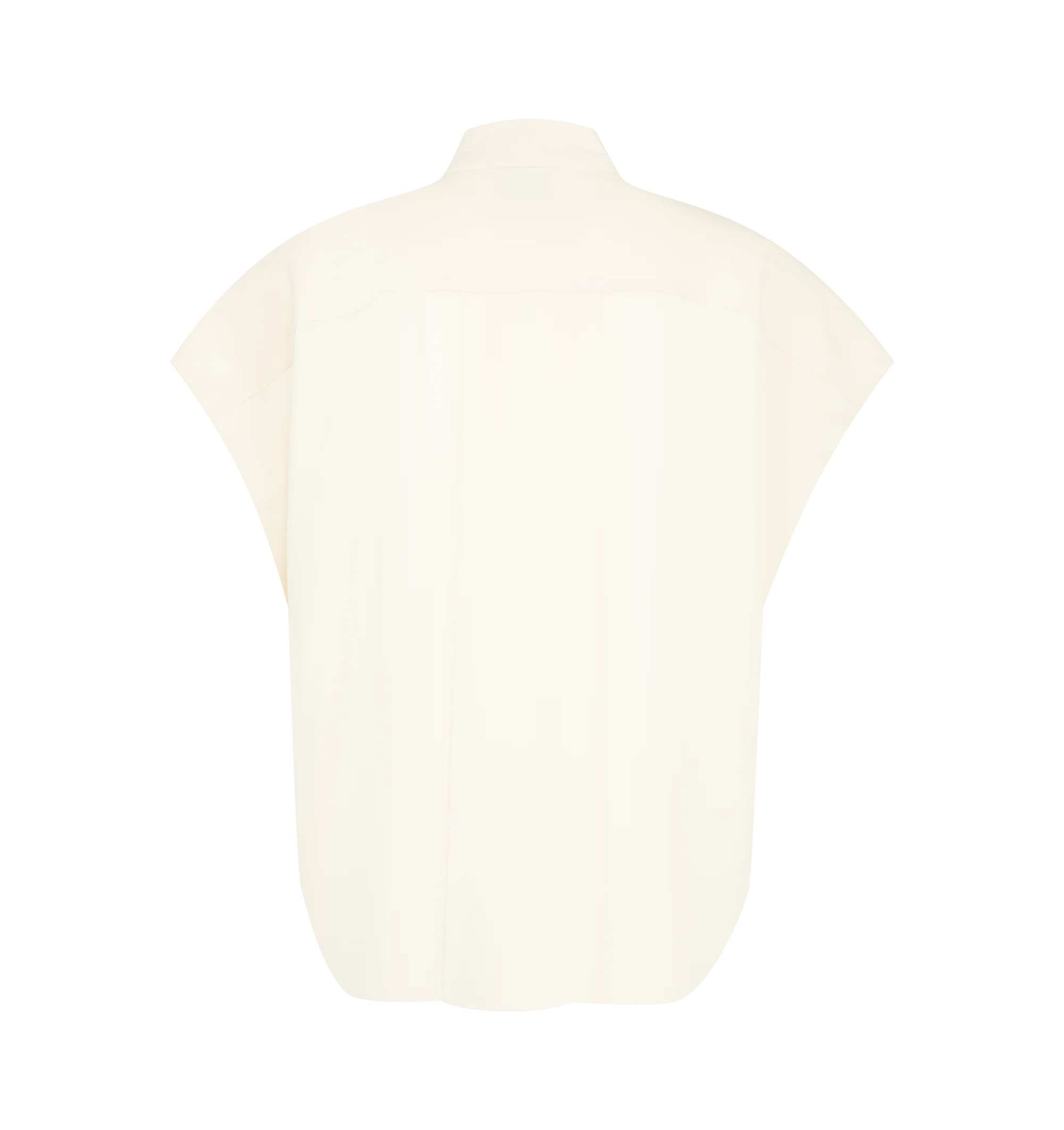 Image 2 of 2 - NEUTRAL - Isabel Marant Womens Selene-GB Top is crafted from a textured acetate blend. Features a relaxed silhouette with a stand collar, self-tie neck bow, concealed button-front closure, cap sleeves, and a curved hem. Main Material: 60% Acetate, 40% Polyester. Made in Romania.