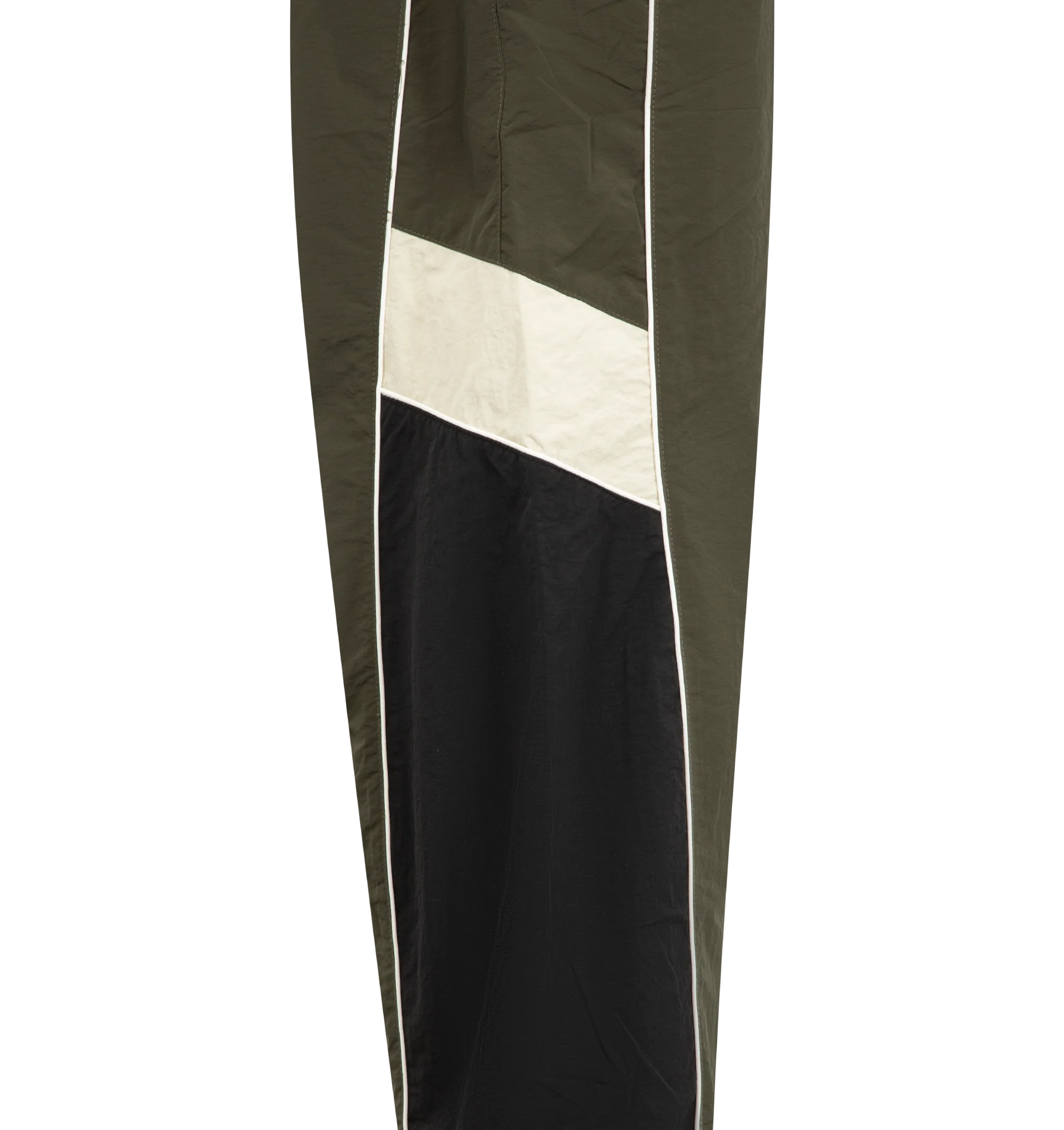 Image 4 of 4 - GREEN - Nahmias Men's Warm Up Pants are crafted from premium performance fabric and feature a relaxed silhouette with an elasticated drawstring waistband, side pockets, and elasticated cuffs for a comfortable athletic-inspired fit. These designer track pants combine everyday functionality with Nahmias' signature luxury streetwear aesthetic, creating a versatile essential for casual wear and coordinated styling. Main Material: Premium Nylon Performance Fabric. 