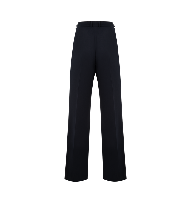 Image 2 of 3 - NAVY - THE ROW Virgil Pant featuring tailored high-rise trouser in structured wool gabardine with straight leg, front double pleats and side slash pockets. 100% wool. Made in Italy. 