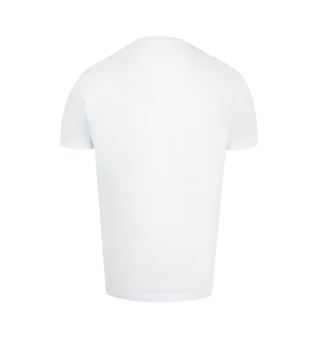 Image 2 of 2 - WHITE - MONCLER Logo Tee featuring GOTS-certified cotton jersey, short sleeves, flocked logo print and logo patch. 100% cotton. 