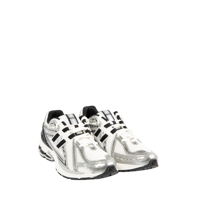 Image 2 of 5 - SILVER - NEW BALANCE 1906R Sneakers featuring mesh upper, metallic leather overlays, ABZORB midsole, N-ergy technology and stability web outsole.