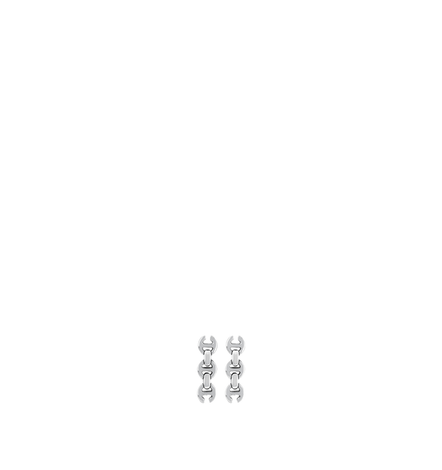Image 1 of 2 - SILVER - HOORSENBUHS 3MM Toggle Earring Studs featuring a stud earring with iconic tri-link motif in sterling silver. Cheap Luxury Handbag Shop offers a range of initial pieces from this collection in-store. For personal consultation and detailed information about jewelry, please contact our dedicated stylist team at personalshopping@hirshleifers.com.