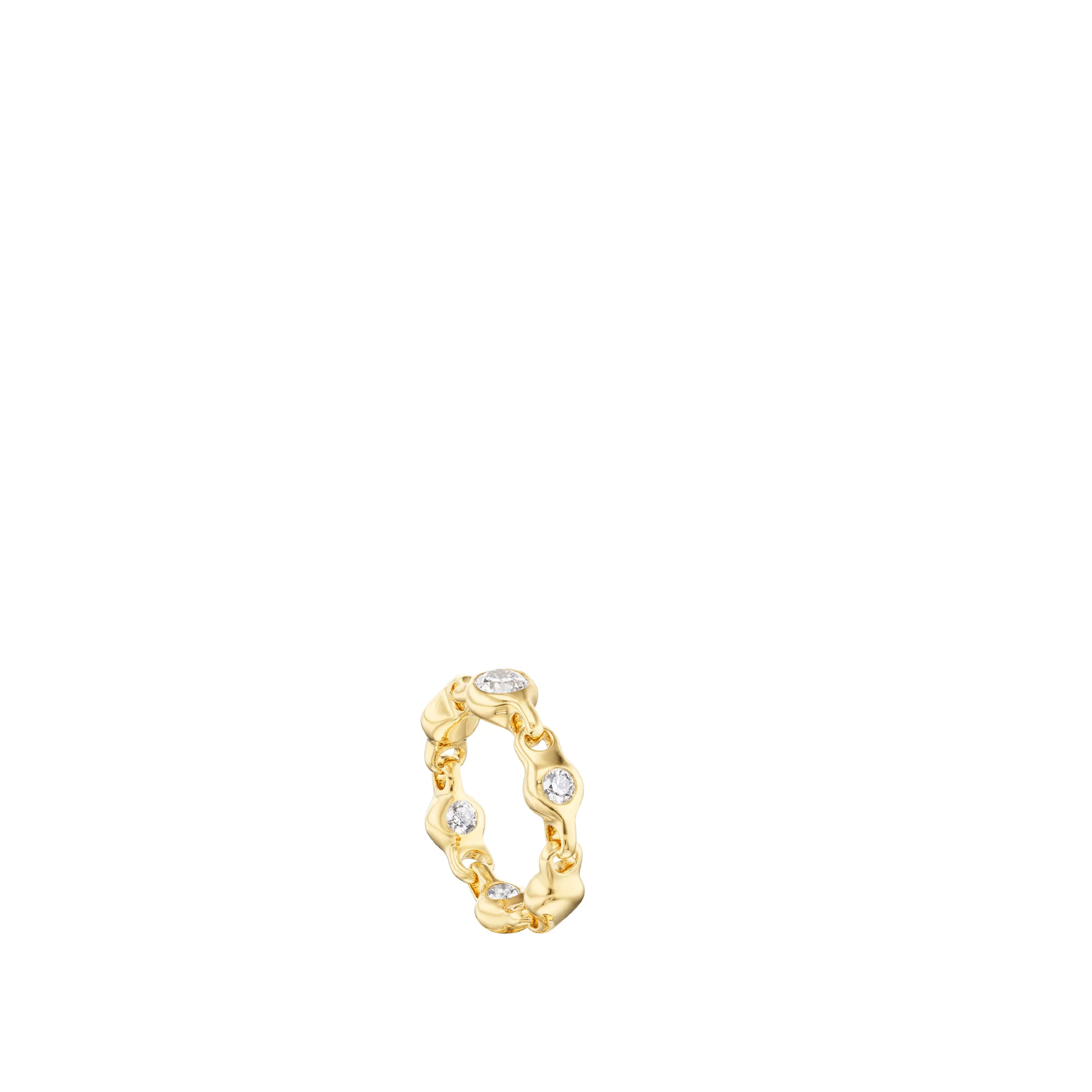 Image 2 of 2 - GOLD - Uniform Object Supernova Stacking Ring featuring 7.5 g of 18K yellow gold with a 0.50 ct round diamond and 0.56 TCW round diamond accents (1.18 TCW). Handcrafted in New York City. Cheap Luxury Handbag Shop offers a range of pieces from this collection in-store. For personal consultation and detailed information about jewelry, please contact our dedicated stylist team at personalshopping@hirshleifers.com.