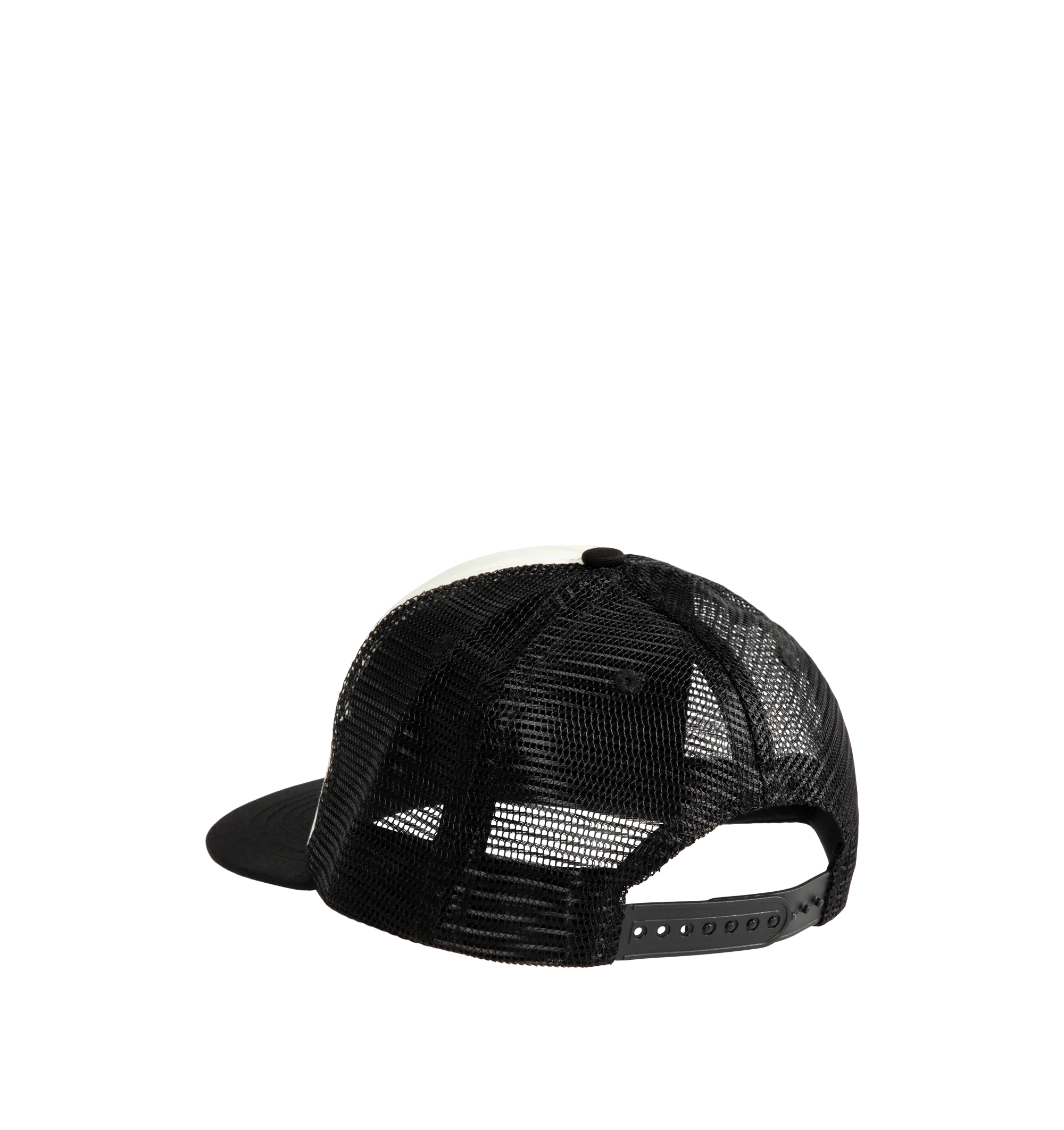 Image 2 of 2 - MULTI - Rhude Men's Logo Trucker Hat is crafted from durable canvas and features a signature logo graphic and lettering at the front for a bold streetwear-inspired finish. Designed with a structured crown, breathable mesh back panel, and adjustable snapback closure for a customizable fit, this designer hat reflects Rhude's contemporary approach to classic American styling. Main Material: 65% Polyester, 35% Cotton. Brim: 2.25 in. Crown: 5.5 in. Circumference: 23.25 in. Closure: Adjustable Snap
