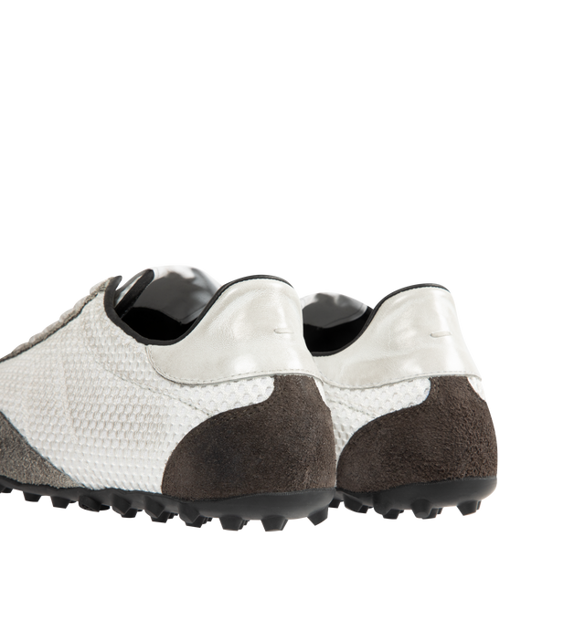 Image 3 of 5 - WHITE - MAISON MARGIELA Sprinters Sneakers featuring textured mesh upper with suede overlays, lace-up closure and low profile. Made in Italy.