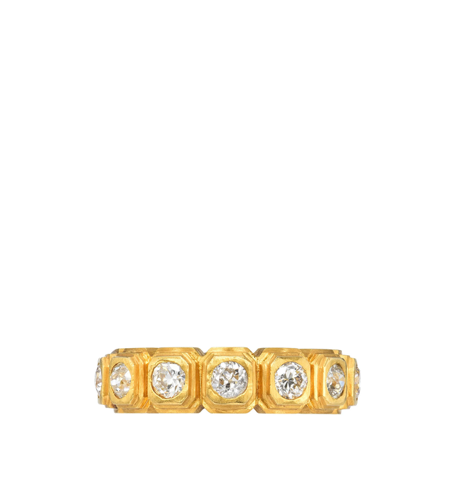Image 2 of 3 - GOLD - DARIUS JEWELS Ziggurat Diamond Eternity Band featuring approximately 2.20 cts Antique Old European Cut Diamonds set in 20K Fairmined Yellow Gold. Cheap Luxury Handbag Shop offers a range of initial pieces from this collection in-store. For personal consultation and detailed information about jewelry, please contact our dedicated stylist team at personalshopping@hirshleifers.com. This item may be restricted for online purchase to international clients. For assistance purchasing this item please cont 