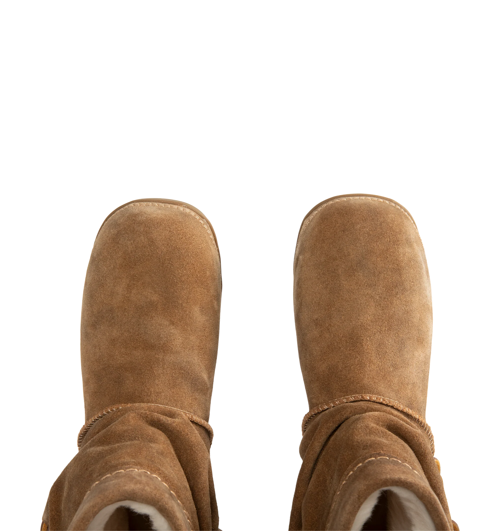 Image 4 of 4 - BROWN - UGG women's Bucked boot with a soft suede upper with an elevated, worn-in feel and a leather whipstitch detail, signature sheepskin lining and cushy rubber platform. Features sugarcane EVA midsole, molded rubber outsole and UGG Logo, heat-embossed.