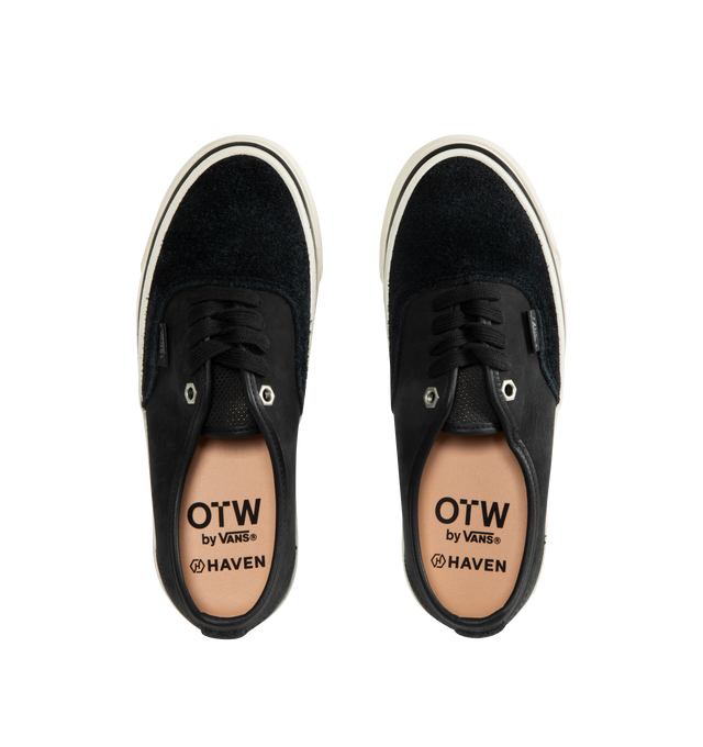 Image 5 of 5 - BLACK - VANS OTW 44 Authentic Vibram Sneaker featuring lace-up front, leather and suede upper, rounded toe, high rubber foxing, canvas midsole wrap, vulcanized rubber midsole, vibram outsole, black leather lining and co-branded insole.
