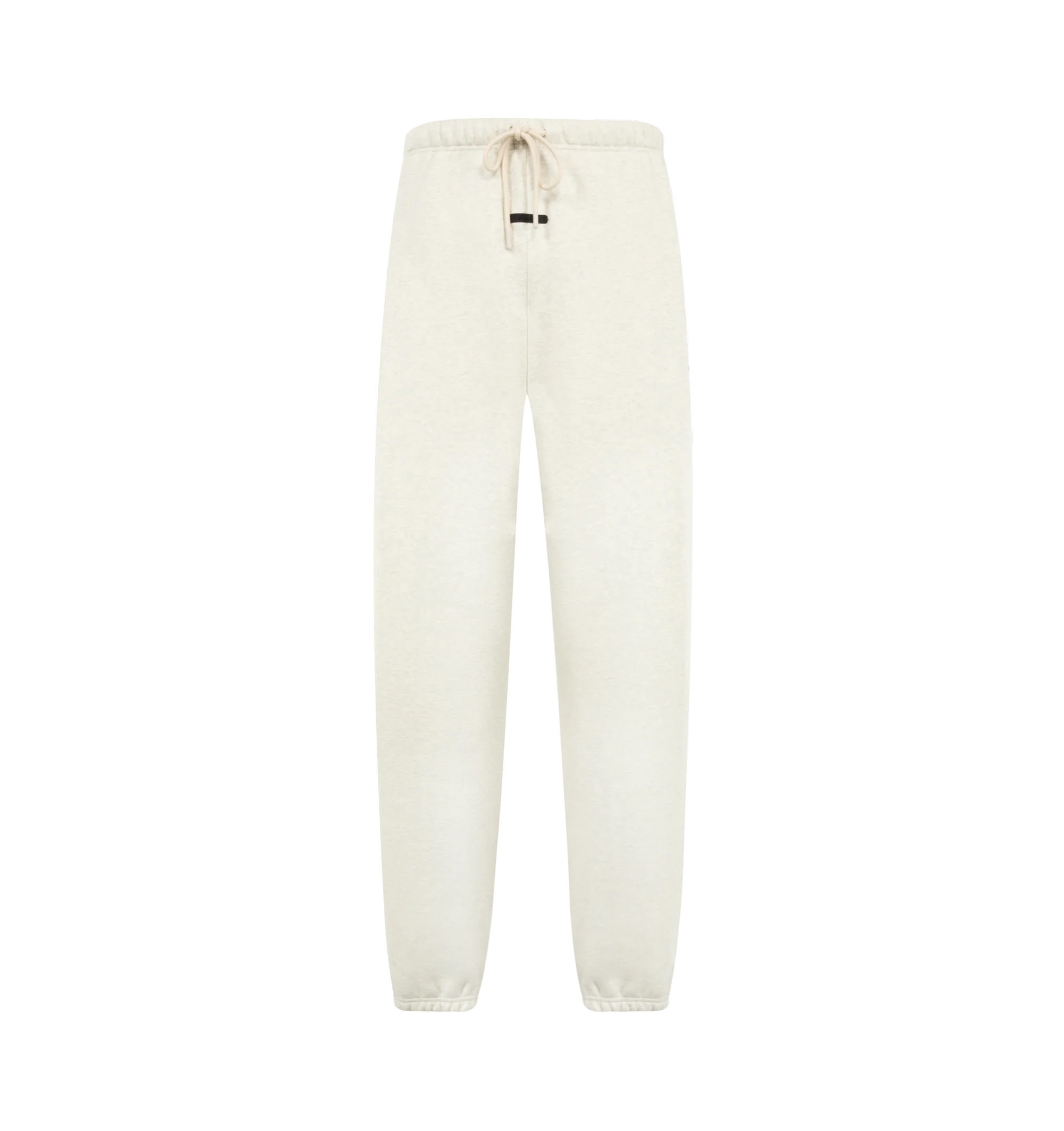 Image 1 of 3 - NEUTRAL - Fear of God Essentials Mens Classic Sweatpants are crafted from heavyweight 380 GSM cotton-blend core fleece. Feature a classic relaxed fit with tapered legs, elasticized waistband with bungee drawcord, side-seam pockets, elastic ankle cuffs, puff-printed Fear of God and Essentials branding, and an Essentials logo label. Main Material: 80% Cotton, 20% Polyester.