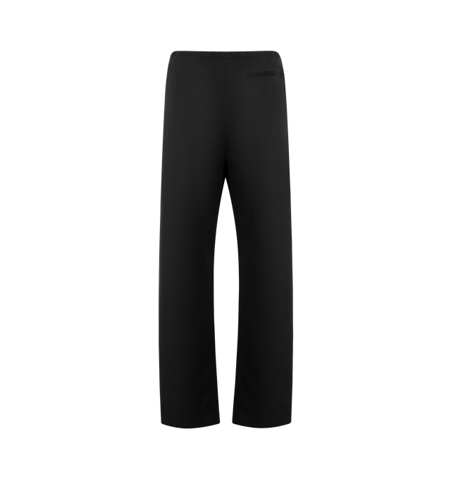 Image 2 of 3 - BLACK - THE ROW Xon Pant featuring relaxed pull-on pant in virgin wool flannel with wide, straight leg, elasticated drawstring waist and side seam pockets. 100% wool. Lined in 100% cotton. Made in Italy. 