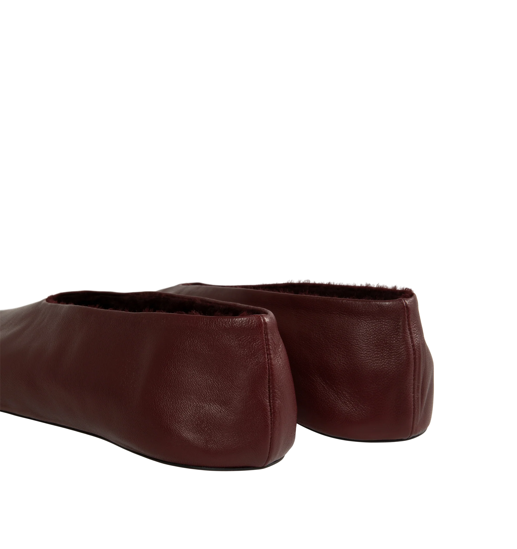 Image 3 of 4 - RED - The Row Women's Stella Slippers are crafted from smooth nappa lambskin leather and feature a slip-on silhouette with an oval toe, soft shearling lining, and a flexible rubber-coated sole. These designer leather slippers combine exceptional Italian craftsmanship with luxurious comfort, making them an elevated choice for effortless everyday wear. Main Material: 100% Lambskin Leather. Lining: Shearling. Sole: Rubber-Coated. Made in Italy.
