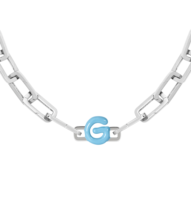 Image 8 of 8 - BLUE - Poubel by The Gstaad Guy "G" charm from the Alphabet Collection. All charms are made of .925 sterling silver, and are hand-painted using non-toxic lead-free enamel.Links sold separately. Cheap Luxury Handbag Shop offers a range of initial pieces from this collection in-store. For personal consultation and detailed information about jewelry, please contact our dedicated stylist team at personalshopping@hirshleifers.com 