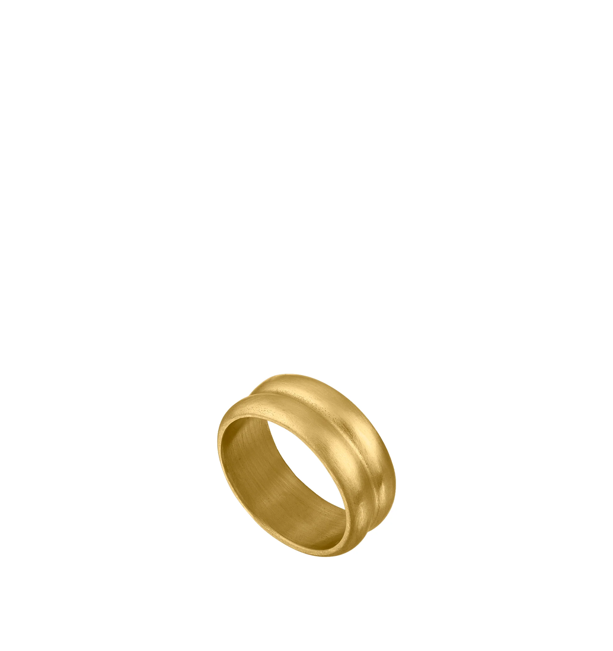 Image 2 of 3 - GOLD - Prounis Double Band Ring is handcrafted from 22K yellow gold and features two bonded half-round bands symbolizing unity and duality. Band Width: 8 mm. Handmade in New York. For personal consultation and detailed information about jewelry, please contact our dedicated stylist team at personalshopping@hirshleifers.com.This item may be restricted for online purchase to international clients. For assistance purchasing this item please contact our dedicated stylist team at personalshopping@