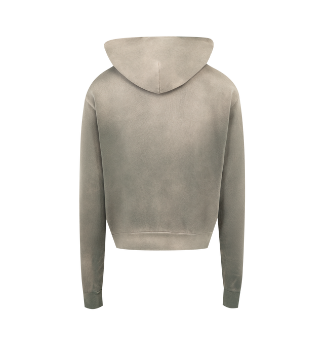 Image 2 of 2 - BROWN - MAISON MARGIELA Cotton Hooded Sweatshirt featuring a drawstring hood, kangaroo pocket, ribbed trims, a small M label at the hem and signature four stitches appear. 100% cotton. Made in Italy. 