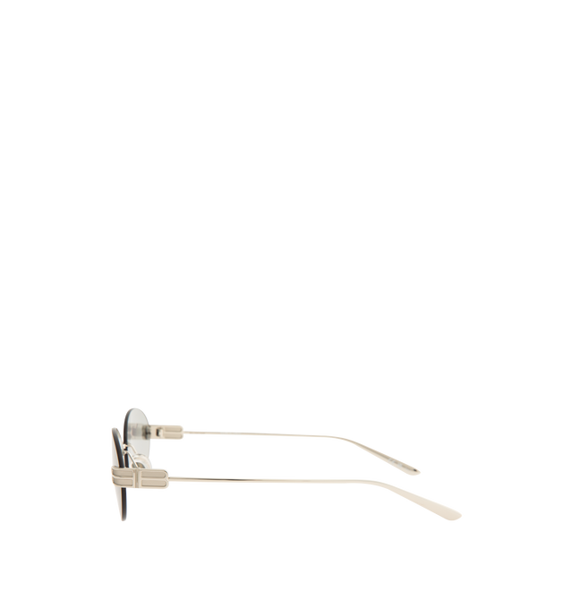 Image 2 of 3 - GREY - BALENCIAGA Gossip Oval AF Sunglasses featuring full metal temples and rimless frame, oval shape, adjusted fit, hidden hinges within the BB logo and adjustable nose pads with BB logo. 100% UVA/UVB protection. Made in Japan. 