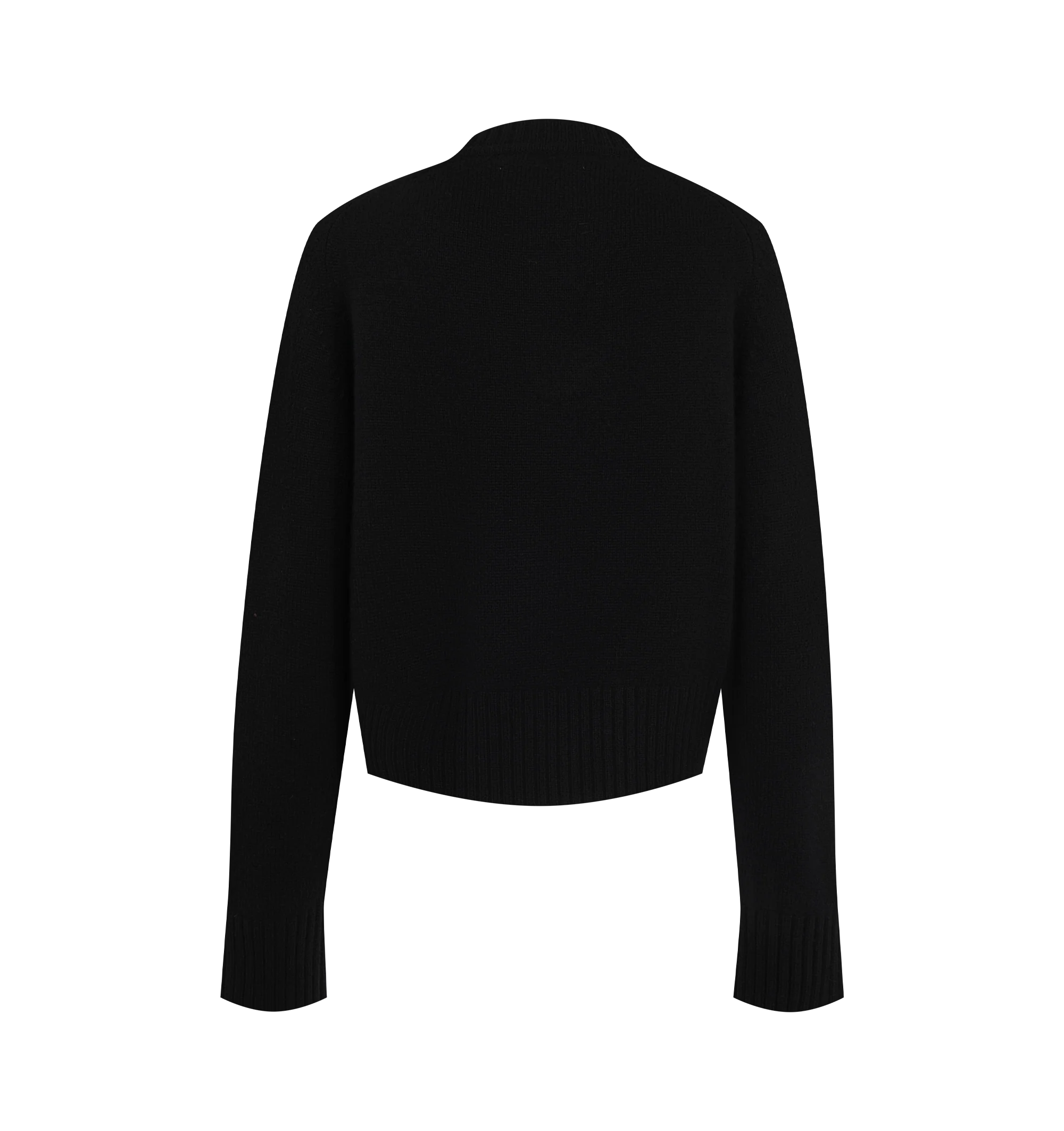 Image 2 of 2 - BLACK - Extreme Cashmere Women's N167 Please Sweater is crafted from heavyweight cashmere and features a classic crew neckline, saddle sleeves, and ribbed trim inspired by traditional Scottish knitwear. This designer cashmere sweater combines exceptional softness with timeless craftsmanship, making it a warm and versatile wardrobe essential for everyday wear. Main Material: 100% Cashmere. 