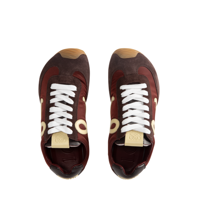 Image 5 of 5 - BROWN - LOEWE Ballet Runner 2.0 Sneaker in nylon and calfskin featuring an asymmetrical toe shape, a sock-like internal structure, L monogram at the side, embossed Anagram on the tongue and a lightweight rubber outsole that extends to the toe cap. 20mm heel. Nylon/suede. Made in Italy.