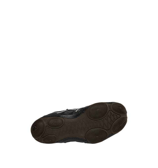 Image 4 of 5 - BLACK - ASICS Hypersync Sneaker featuring synthetic leather overlays, decorative stitching details, a low-profile, OrthoLite X-40 sockliner, OrthoLite heel cup and AHARPLUS outsole rubber.