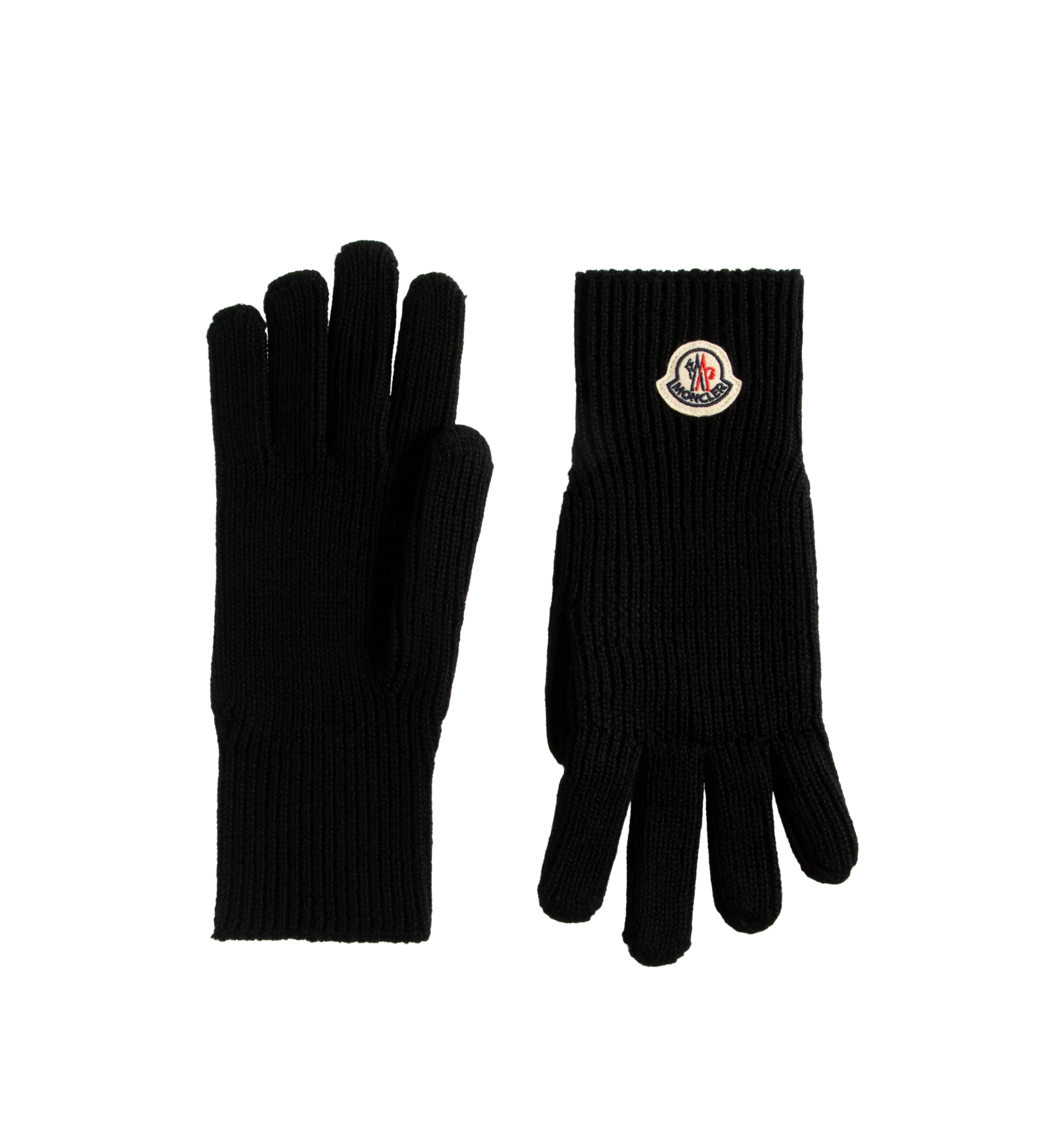 Image 1 of 2 - BLACK - Moncler Wool Gloves are crafted from ultrafine wool, these gloves for men bring warmth and protection through the cold season.