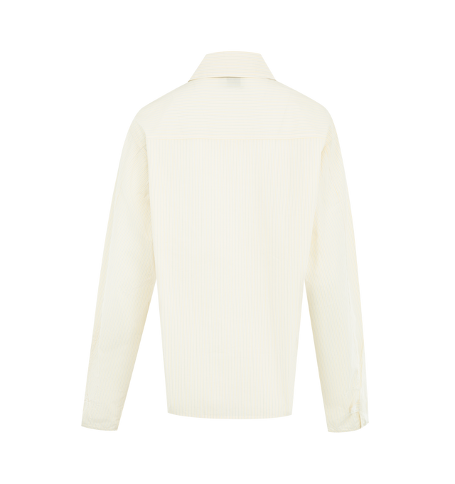 Image 2 of 2 - WHITE - DEIJI STUDIOS Cami Overshirt featuring a lightweight button up shirt with a soft collar, relaxed long sleeves, subtle panel seam detailing throughout, straight hem and slightly boxy fit. 100% GOTS certified organic cotton poplin. 