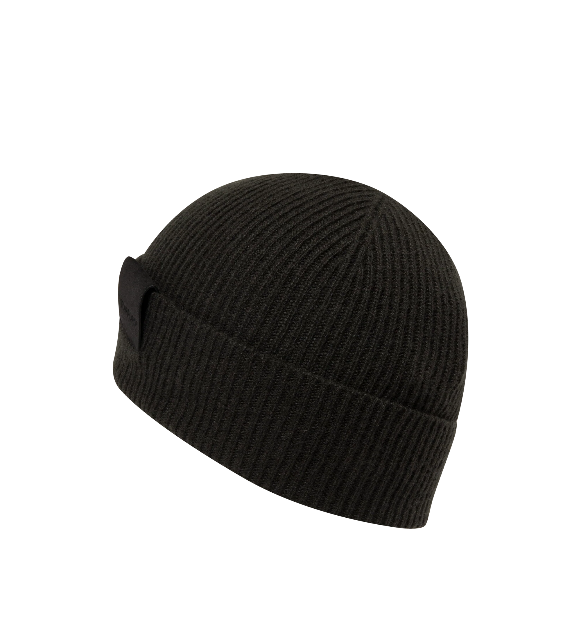 Image 2 of 2 - BROWN - Tom Ford Men's Ribbed Cashmere Beanie Hat is crafted from a soft cashmere ribbed knit and features a foldover cuff accented with a leather tab embossed with the signature TF monogram. This designer knit beanie combines timeless cold-weather styling with refined detailing for elevated everyday wear. Main Material: Ribbed Knit. Trim: Leather. Made in Italy. 