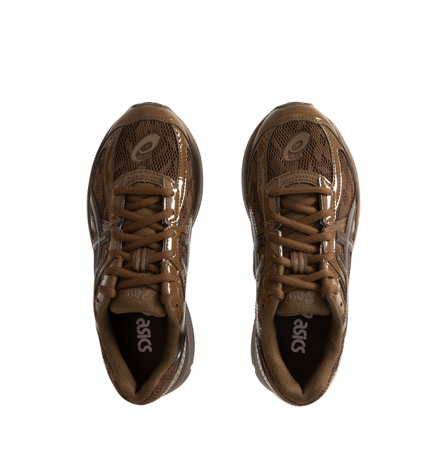 Image 5 of 5 - BROWN - ASICS Jog 100S Sneaker featuring mesh and leather upper with rubber sole, lace-up front, formed with a one-piece EVA foam platform, OrthoLite sockliner and padded low-cut collar.