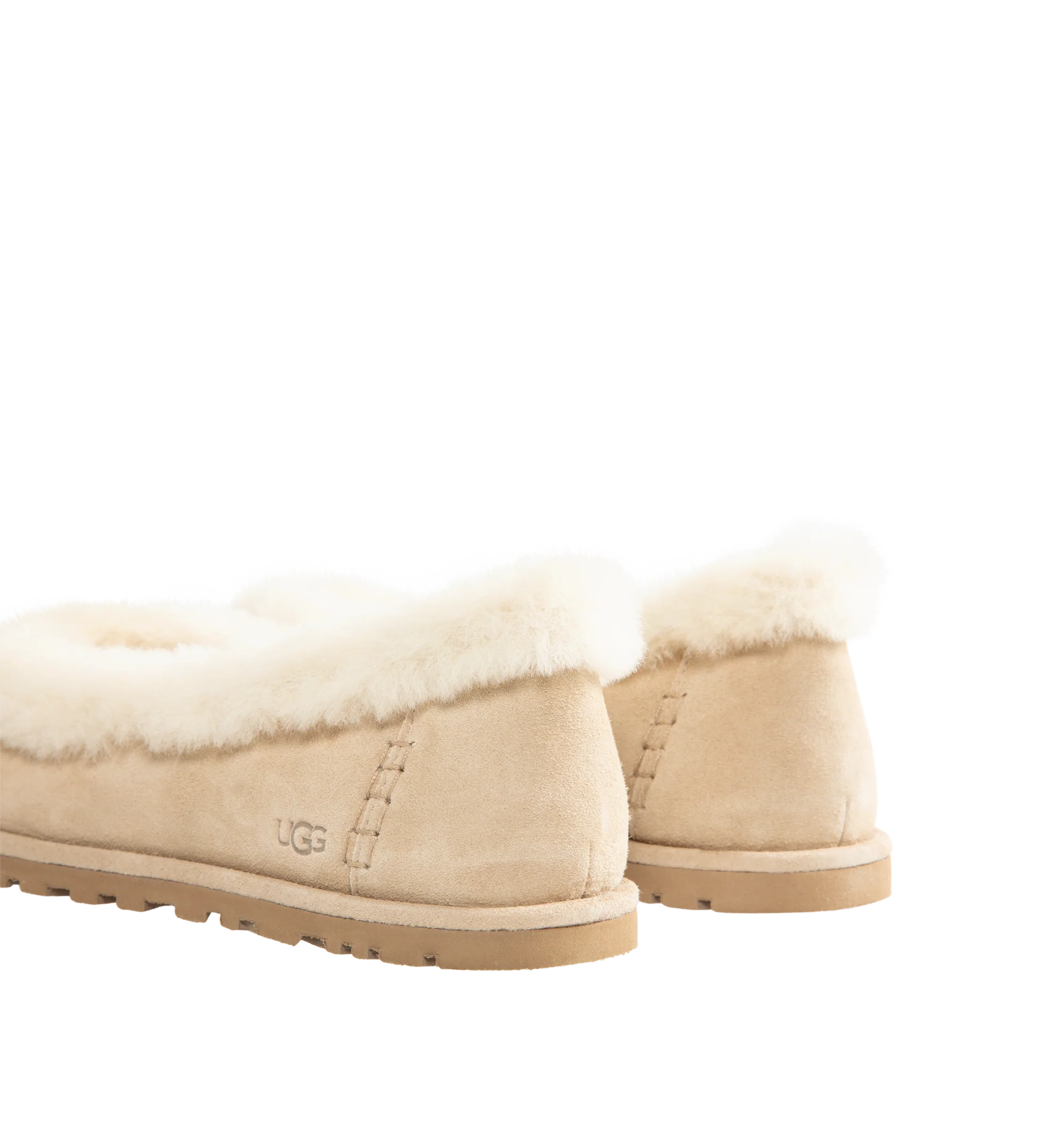 Image 3 of 4 - NEUTRAL - UGG women's Zora ballet flat crafted with a suede upper, plush sheepskin and lamb sockliner, a lightweight sugarcane EVA outsole, UGG Logo, heat-embossed and woven label with The UGG Logo on insole.