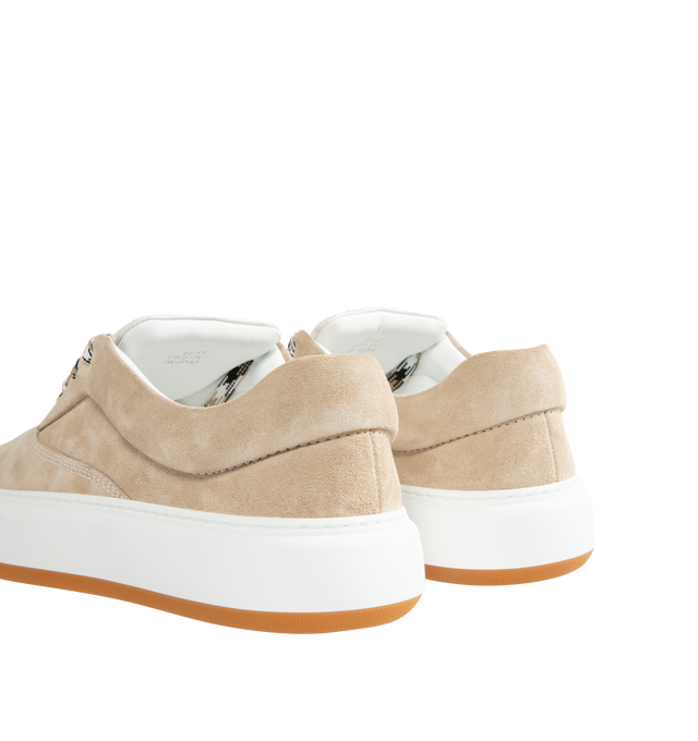 Image 3 of 5 - NEUTRAL - GIVENCHY New City Sneakers featuring suede upper, low top sneakers, logo throughout, lace up closure and gum rubber sole.