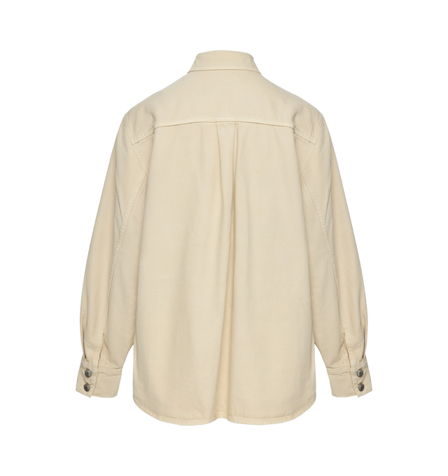 Image 2 of 2 - NEUTRAL - MAGDA BUTRYM Denim Shirt featuring an oversized, relaxed silhouette, structured collar, button-down front and voluminous sleeves with buttoned cuffs. 100% cotton.  
