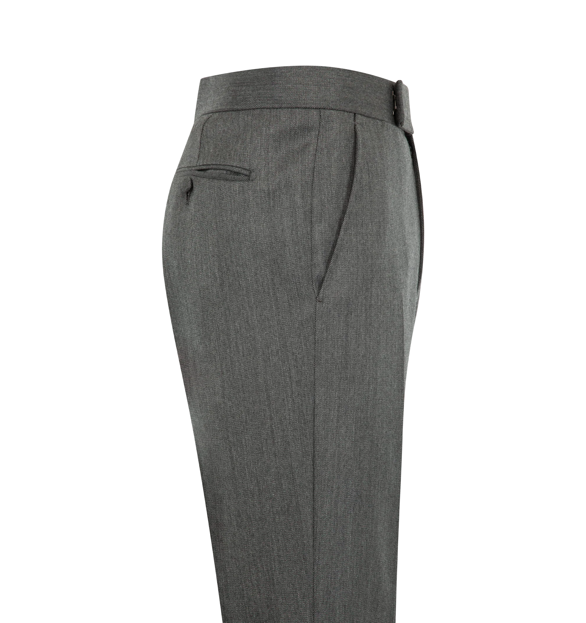 Image 3 of 3 - GREY - Tom Ford Men's Moulin Twill Flat Front Straight Pant is crafted from moulin twill and features a flat-front construction with a straight-leg silhouette. Expertly tailored for a clean, streamlined profile, these trousers reflect Tom Fords refined approach to modern suiting and elevated wardrobe essentials. Main Material: Moulin Twill.Show more lines
