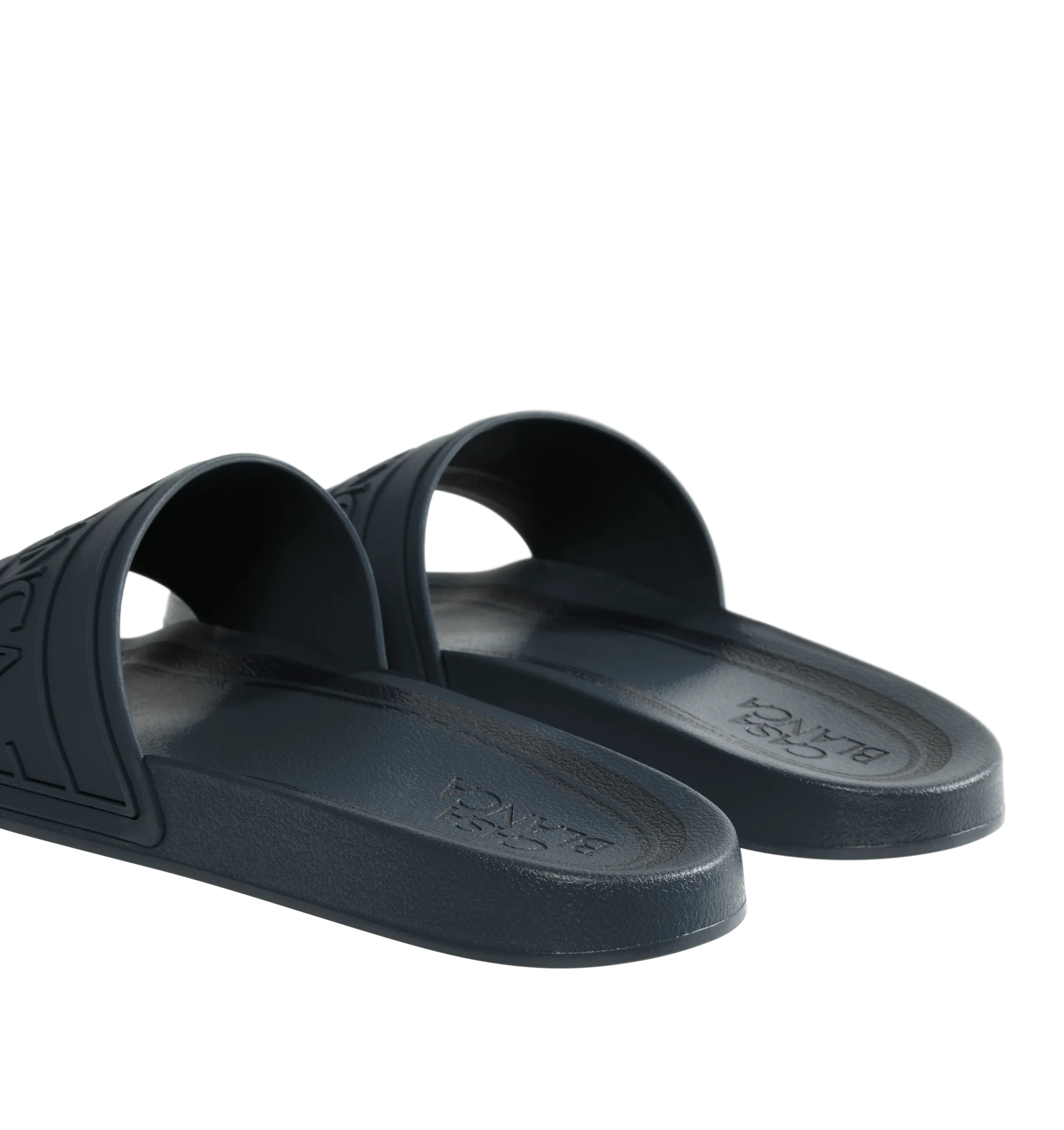 Image 3 of 4 - BLUE - CASABLANCA Logo Pool Slides featuring a slip on design, the house's signature Casablanca logo on its uppers, a sculpted footbed and a textured rubberised sole. 100% rubber. Made in Portugal.