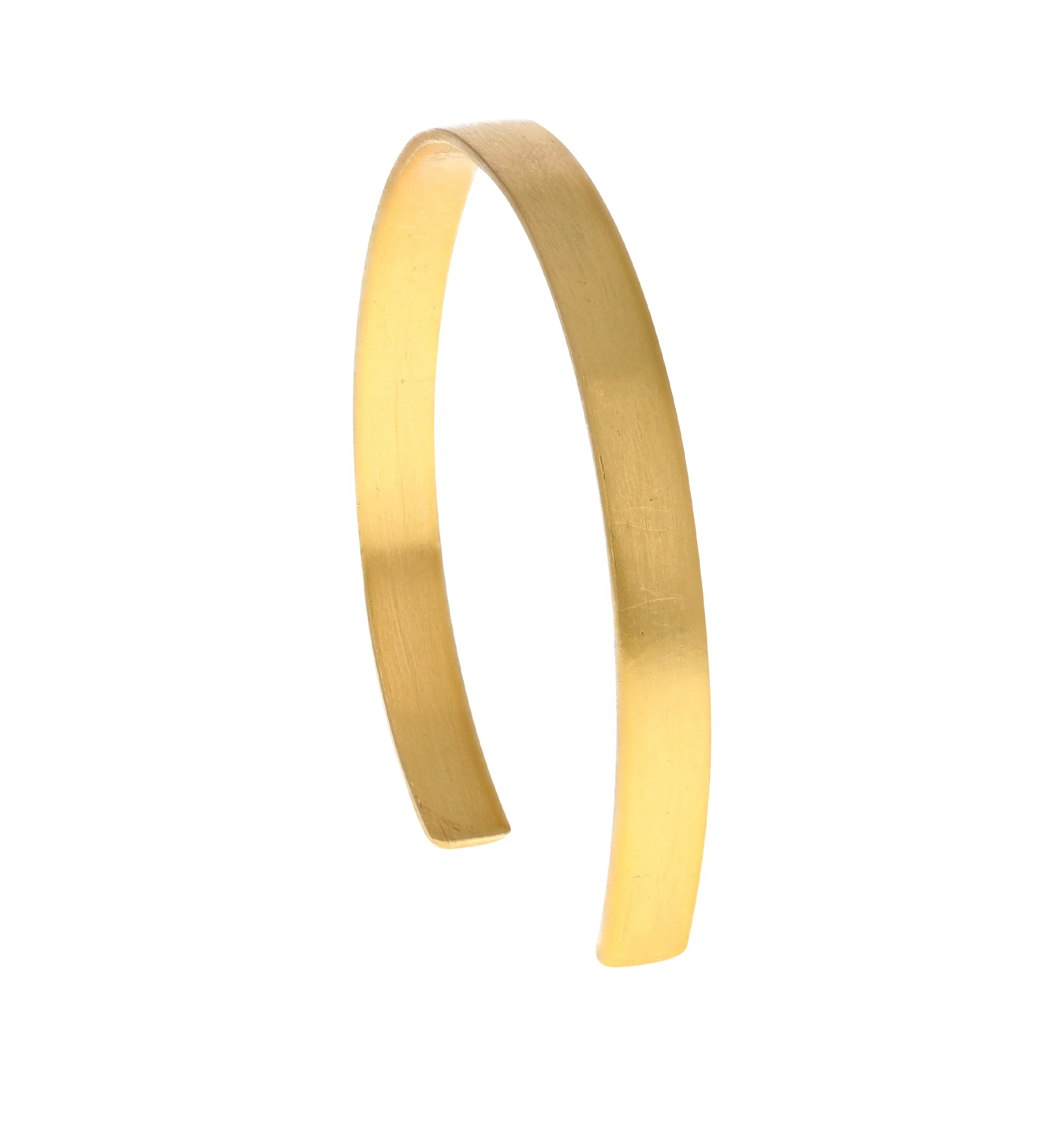 Image 3 of 3 - GOLD - Eli Halili Simple Gold Cuff Bracelet is handcrafted from solid 22K yellow gold and features a minimalist 5mm-wide open cuff silhouette that highlights the beauty of its hand-forged finish. Designed and hand forged in New York, this designer fine jewelry bracelet reflects Eli Halili's signature artisanal craftsmanship and timeless aesthetic, creating a refined statement piece for everyday wear. Main Material: Solid 22K Yellow Gold. Width: 5 mm.For personal consultation and detailed info 