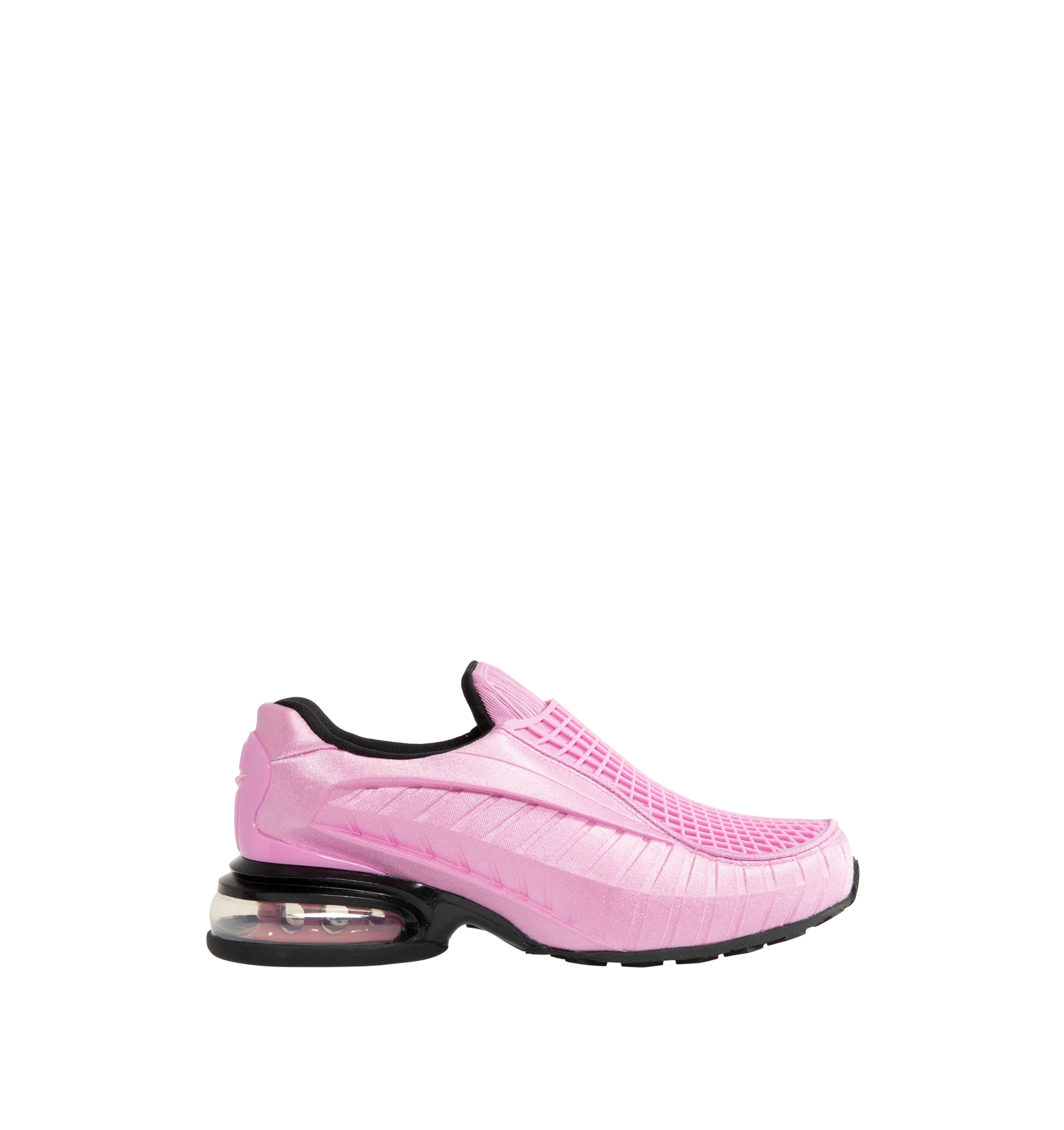 Image 1 of 5 - PINK - Nike Women's Air Max Dolce Shoes feature a laceless molded upper with an overlay cage and the distinctive Air Max silhouette. Designed for easy slip-on wear, the style is finished with visible Max Air cushioning in the heel for lightweight support and comfort. A foam midsole provides additional cushioning with every step. Midsole: Foam. Cushioning: Visible Max Air Unit. Closure: Slip-On.