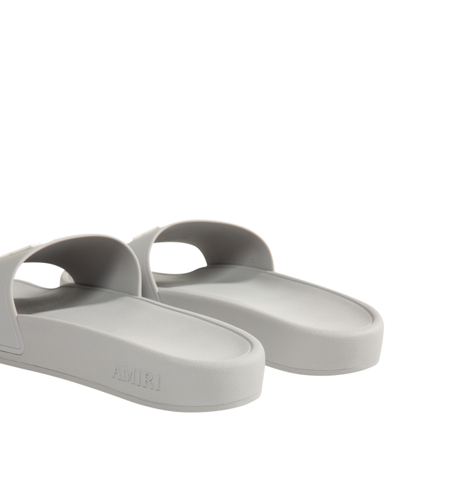 Image 3 of 4 - GREY - AMIRI MA Pool Slides featuring open toe, logo at vamp in molded rubber and rubber sole. 100% polyurethane.