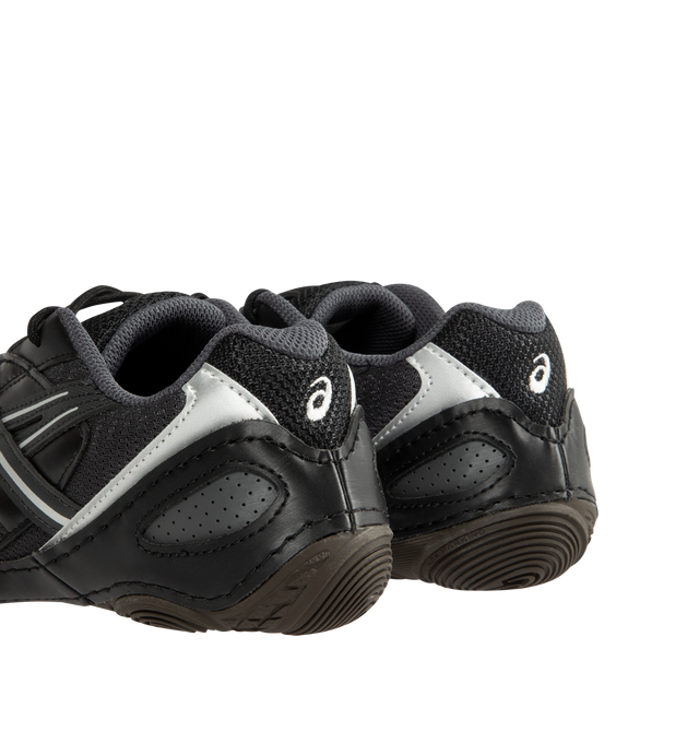 Image 3 of 5 - BLACK - ASICS Hypersync Sneaker featuring synthetic leather overlays, decorative stitching details, a low-profile, OrthoLite X-40 sockliner, OrthoLite heel cup and AHARPLUS outsole rubber.