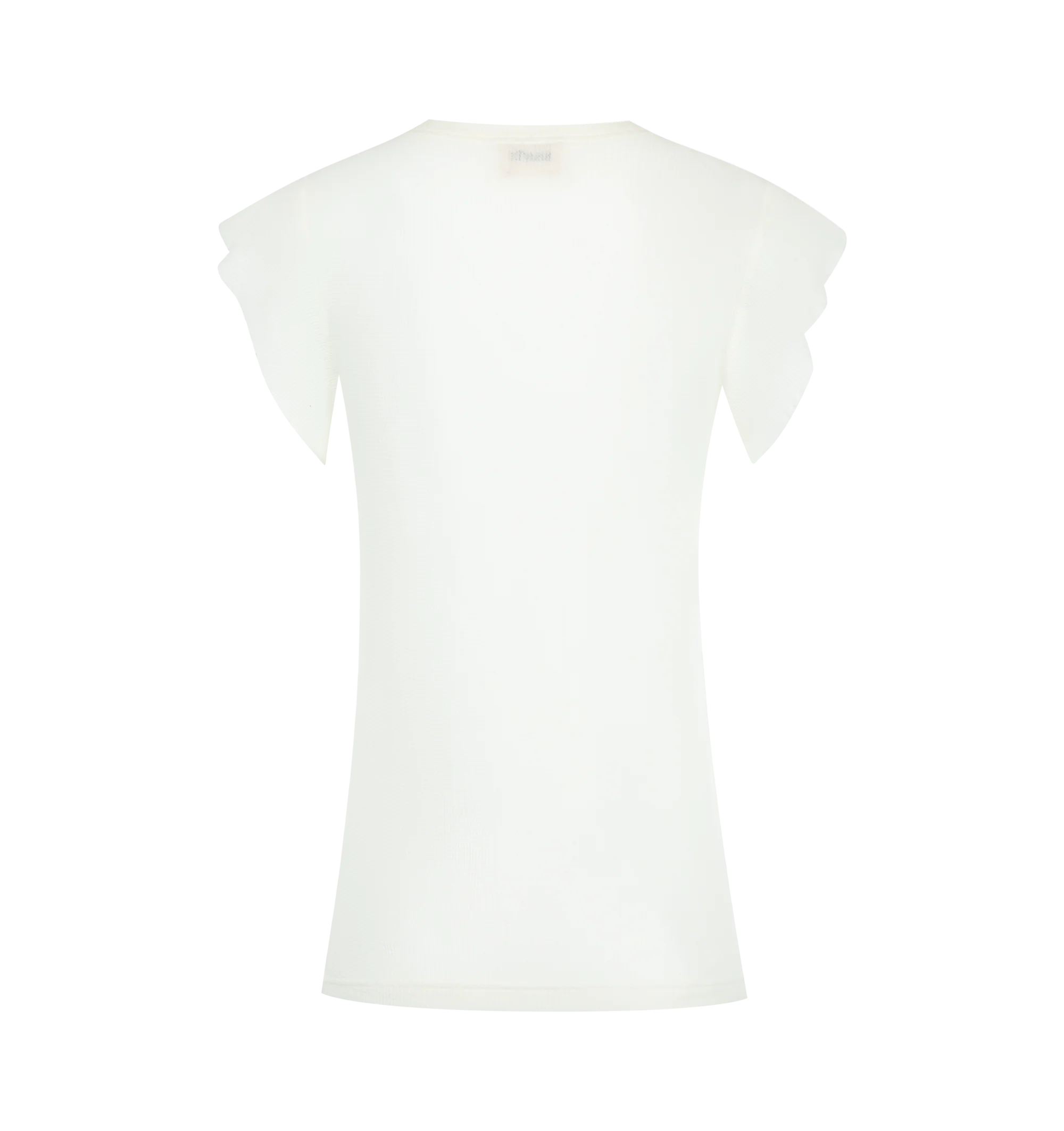 Image 2 of 2 - WHITE - KHAITE Angel Top featuring lightweight jersey, ribbed Japanese cotton, matte finish, dry fee, angled cap sleeves, baby hems, self-bound neckline, three-needle coverstitched side seams and smooth turn-back hem. 100% cotton.