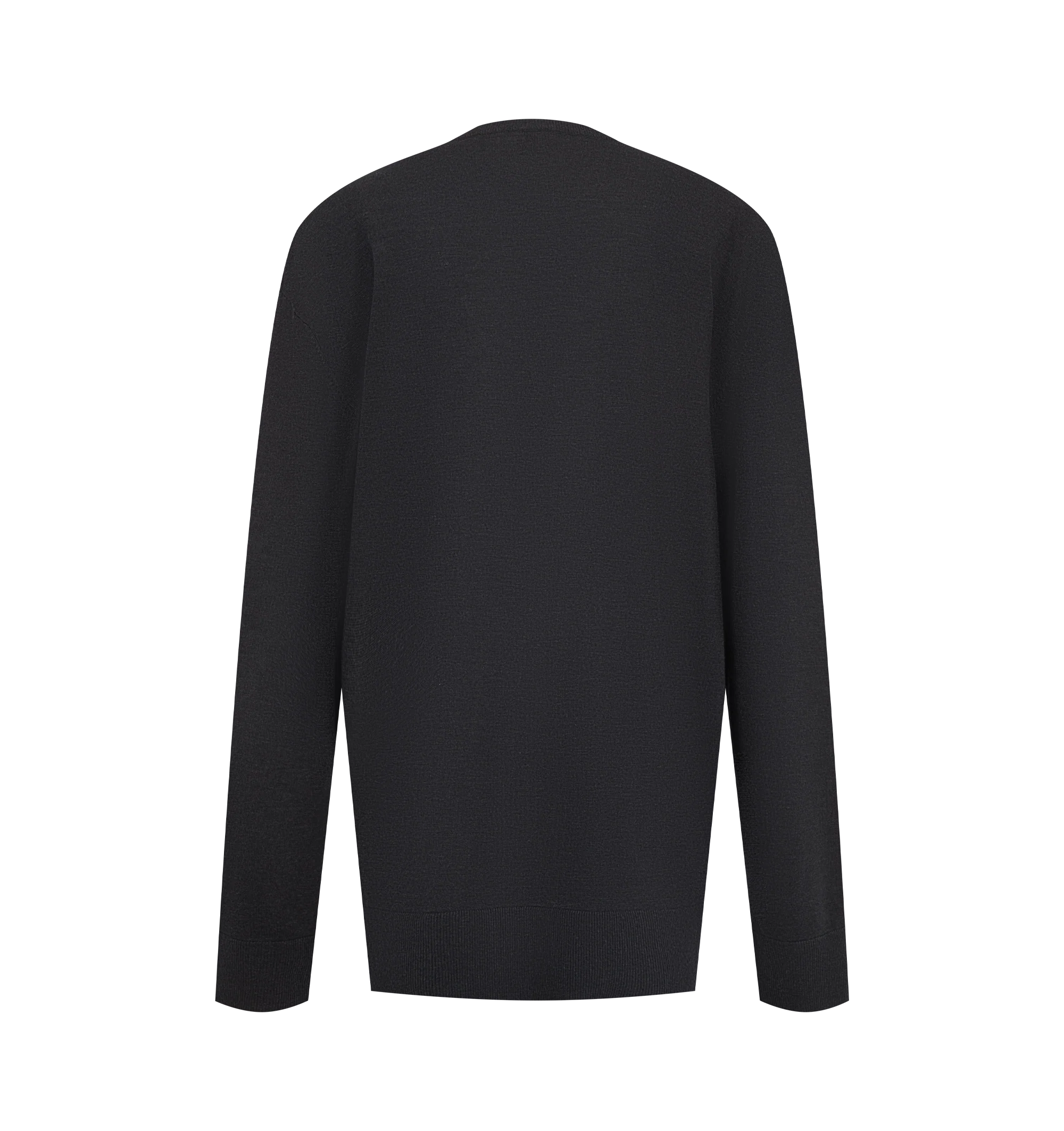Image 2 of 2 - GREY - Toteme Women's Fine V-Neck Knit is crafted from fluid lyocell blended with cashmere and features a relaxed, extra-long silhouette with a deep V-neckline. Ribbed trim finishes the neckline, hem, and cuffs. Main Material: 90% Lyocell, 10% Cashmere.