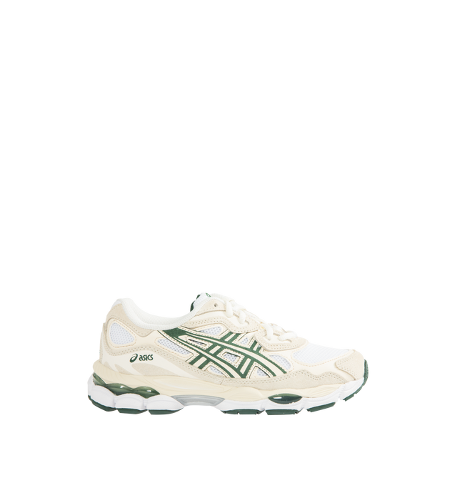 Image 1 of 5 - WHITE - ASICS GEL-NYC Polar Sneaker featuring lace up closure, layered upper construction, rearfoot and forefoot GEL technology, suede and synthetic and fabric upper, fabric lining and rubber sole.