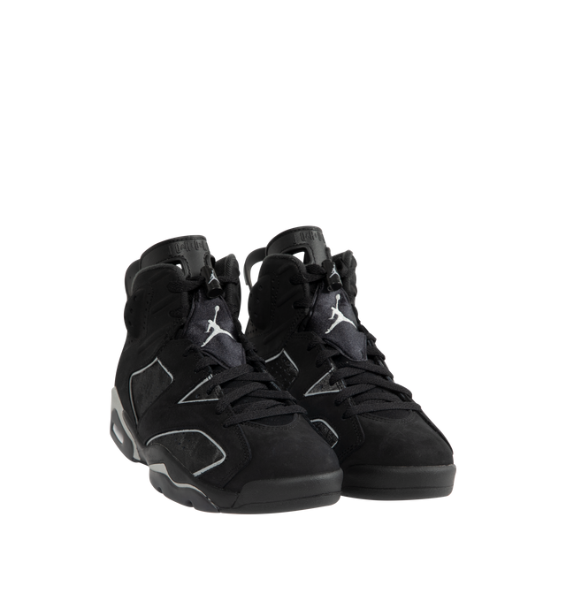 Image 2 of 5 - BLACK - JORDAN Air Jordan 6 Sneaker featuring reflect details, premium leather, foam midsole, Air-Sole units and rubber outsole.