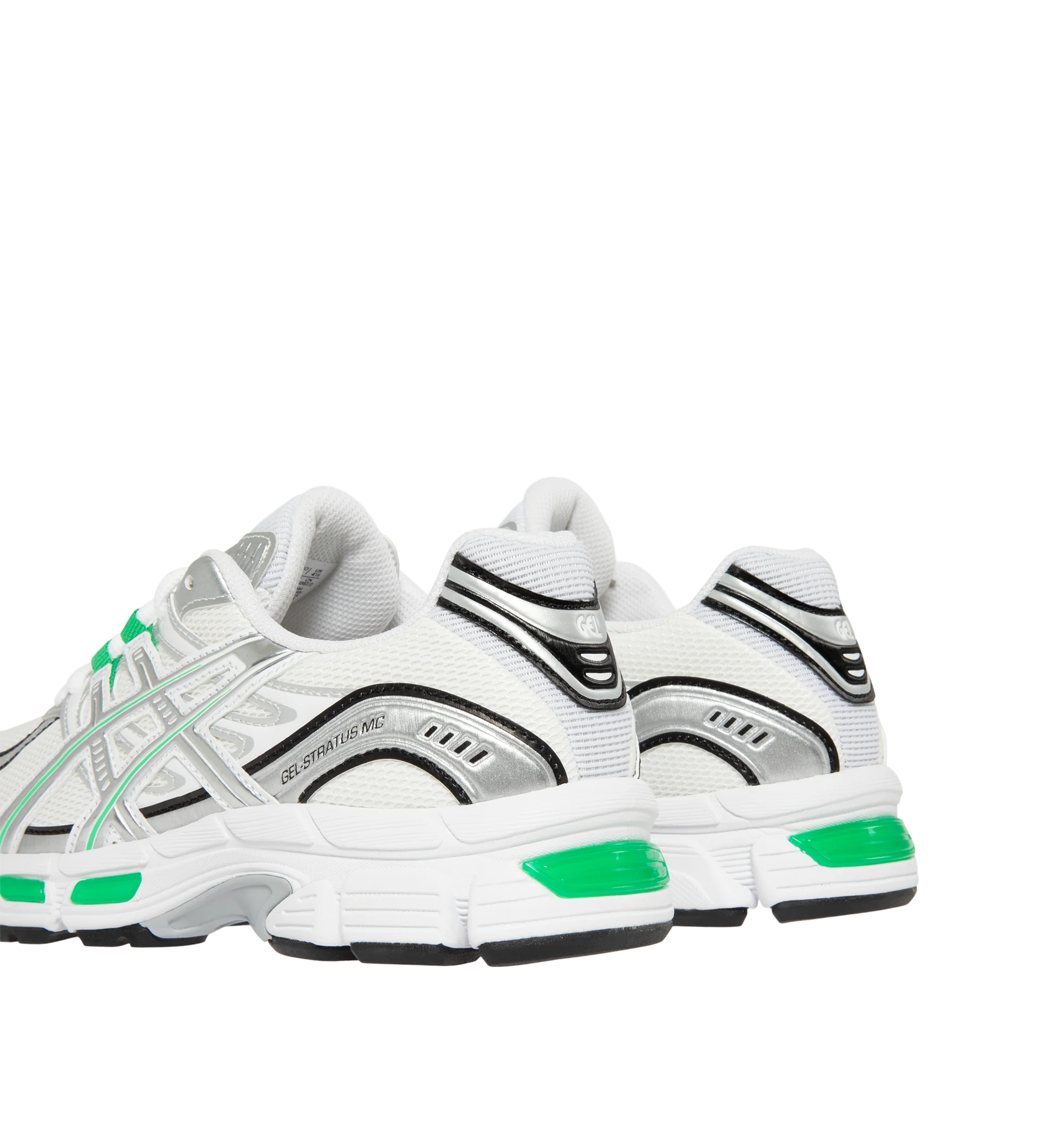 Image 3 of 5 - WHITE - Asics Men's GEL-STRATUS MC Sneakers feature an air mesh upper with synthetic leather overlays for breathable comfort, durability, and a technical-inspired look. Drawing from the brand's 2010s running heritage, these lifestyle sneakers combine rearfoot GEL technology with a cushioned midsole for enhanced shock absorption and everyday comfort. Main Material: Synthetic Leather and Mesh. Sole: Rubber.  