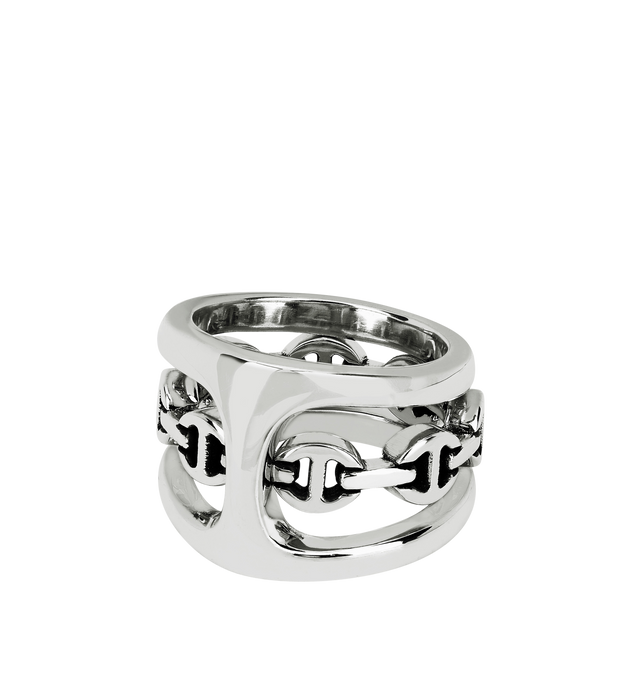 Image 2 of 3 - SILVER - HOORSENBUHS Phantom Clique Ring featuring sterling silver, Phantom silhouette, formed as a continuous band with an open link profile and restrained negative space. Cheap Luxury Handbag Shop offers a range of initial pieces from this collection in-store. For personal consultation and detailed information about jewelry, please contact our dedicated stylist team at personalshopping@hirshleifers.com.   