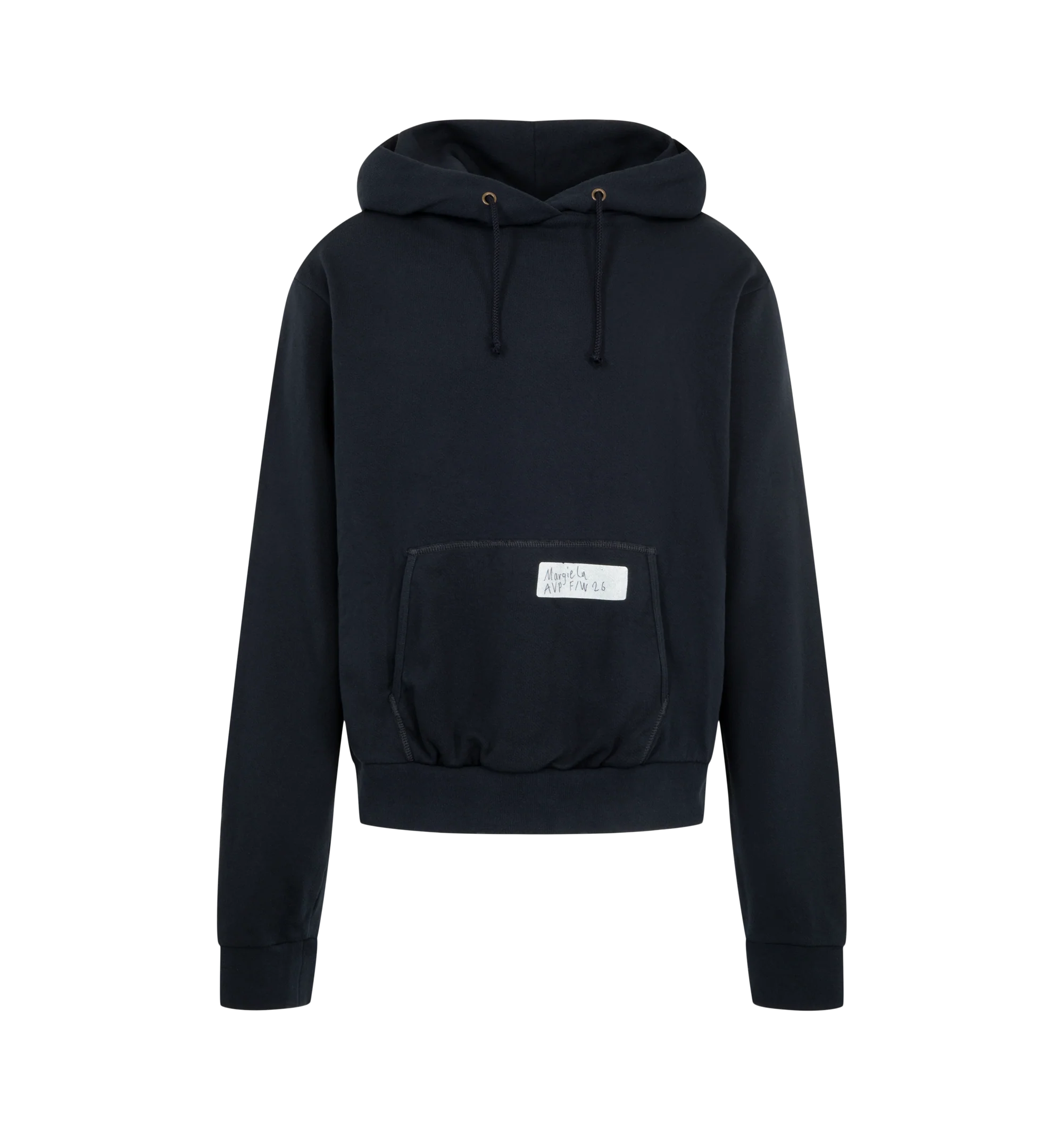 Image 1 of 2 - BLUE - Maison Margiela Men's Regular Cotton Hoodie is crafted from an unbrushed cotton sweatshirt with a hood and our numeric artwork label placed at the pocket. The relaxed body and kangaroo pocket keep the shape clean. Finished with our signature white stitch line at the back. Main Material: Cotton.