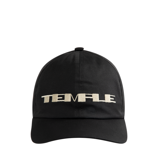 Image 1 of 2 - BLACK - DRKSHDW Temple of Love Baseball Cap featuring adjustable back strap and embroidered front graphic. 97% cotton, 3% elastane. Made in Italy.