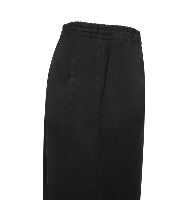 Image 4 of 4 - BLACK - BOTTEGA VENETA Wool Grain De Poudre Shorts featuring wool grain de poudre shorts, wide leg and elastic waistband. 100% wool. Made in Italy.