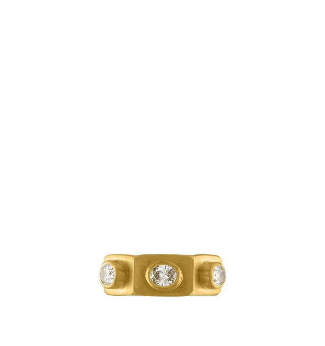 Image 2 of 3 - GOLD - PROUNIS Hexagonal Diamond Ruin Ring featuring faceted oval diamonds and 22K gold. 7mm wide. Cheap Luxury Handbag Shop offers a range of pieces from this collection in-store. For personal consultation and detailed information about jewelry, please contact our dedicated stylist team at personalshopping@hirshleifers.com. This item may be restricted for online purchase to international clients. For assistance purchasing this item please contact our dedicated stylist team at personalshopping@hirshleifer